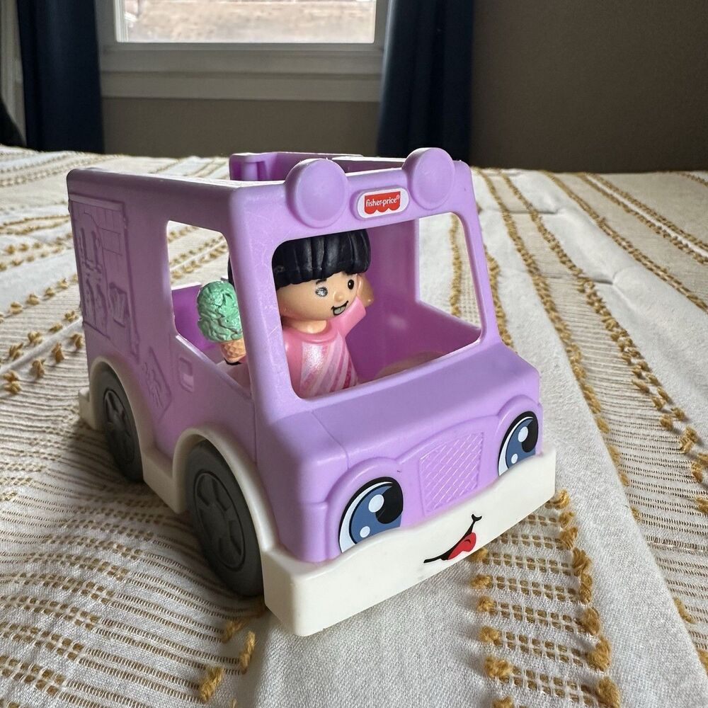 Fisher Price Little People Purple Ice Cream Truck Share A Treat with Figure